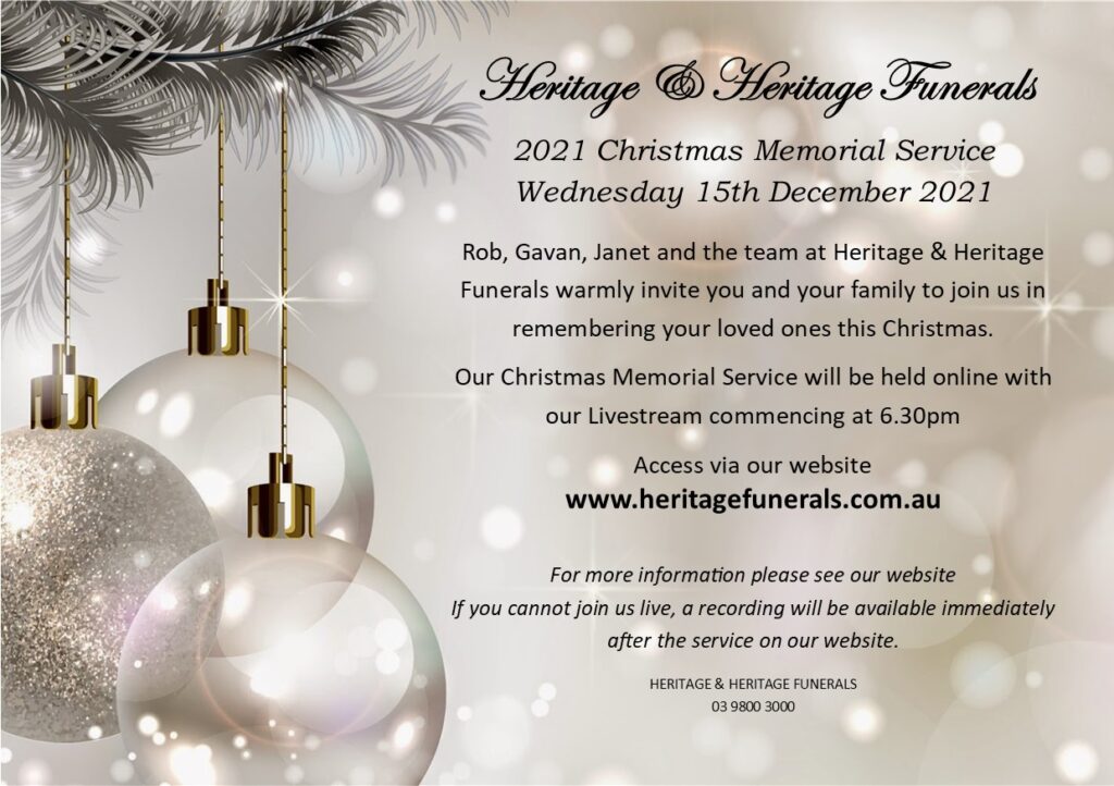 Christmas Memorial Service Invite